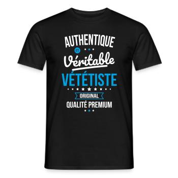 Authentique et véritable vététiste - Original - T-shirt homme - noir - Devant - AI Model Male 178 light (178cm)