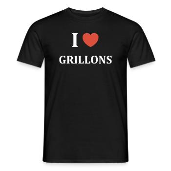 i love grillons - T-shirt homme - noir - Devant - AI Model Male 178 light (178cm)