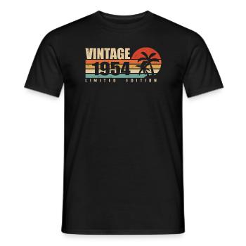 1954 Année d’anniversaire millésime original 1954 - T-shirt homme - noir - Devant - AI Model Male 178 light (178cm)