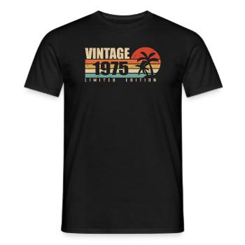 1975 Anniversary Year Original vintage 1975 - Men's T-Shirt - black - Front - AI Model Male 178 light (178cm)