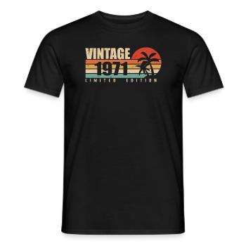1971 Année D’anniversaire Millésime Original 1971 - T-shirt homme - noir - Devant - AI Model Male 178 light (178cm)