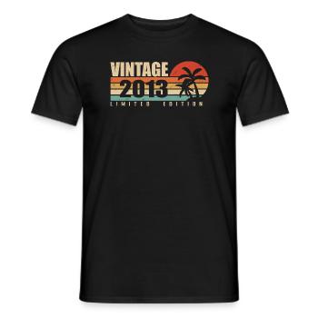 2013 Original vintage anniversary year 2013 - Men's T-Shirt - black - Front - AI Model Male 178 light (178cm)