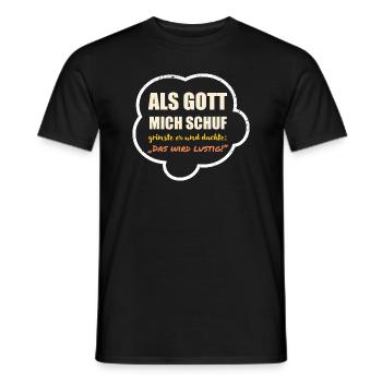 Als Gott Mich Schuf - hell - Männer T-Shirt - Schwarz - Vorne - AI Model Male 178 light (178cm)