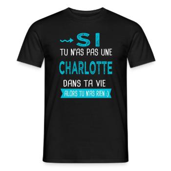 Charlotte Si tu n as pas une charlotte - T-shirt homme - noir - Devant - AI Model Male 178 light (178cm)