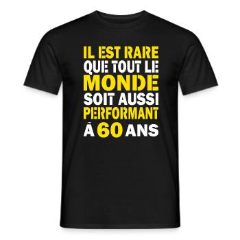 60 ans performant cadeau d'anniversaire 60 ans - T-shirt homme - noir - Devant - AI Model Male 178 light (178cm)