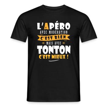 Tonton Cadeau Humour oncle cadeau tonton - T-shirt homme - noir - Devant - AI Model Male 178 light (178cm)