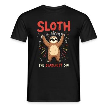 Sloth - Männer T-Shirt - Schwarz - Vorne - AI Model Male 178 light (178cm)
