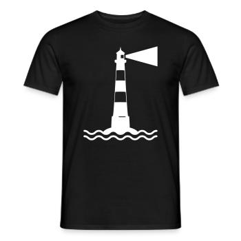 Leuchtturm Wellen Meer Schifffahrt See Küste - Männer T-Shirt - Schwarz - Vorne - AI Model Male 178 light (178cm)