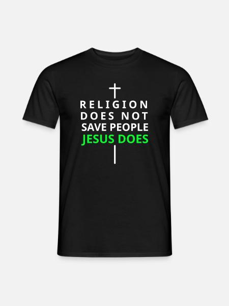 Jesus rettet dich - Männer T-Shirt - Schwarz