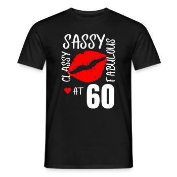 Sassy et Fabuleux à 60 ans. 60e anniversaire - T-shirt homme - noir - Devant - AI Model Male 178 light (178cm)