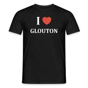 i love glouton - T-shirt homme - noir - Devant - AI Model Male 178 light (178cm)
