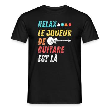 Guitariste le joueur de guitare est là cadeau - T-shirt homme - noir - Devant - AI Model Male 178 light (178cm)