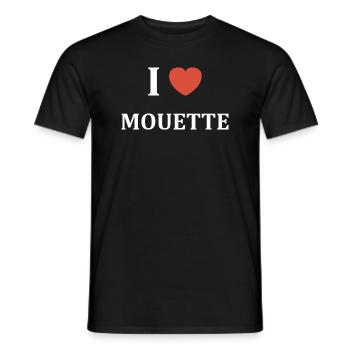 i love Mouette - T-shirt homme - noir - Devant - AI Model Male 178 light (178cm)