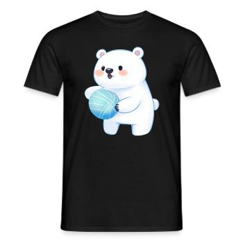 Mignon Polar Bear Polar Bear Volleyball Ball Sports de balle - T-shirt homme - noir - Devant - AI Model Male 178 light (178cm)