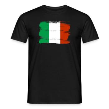Drapeau de l’Italie Drapeau italien Vintage Look vieilli - T-shirt homme - noir - Devant - AI Model Male 178 light (178cm)