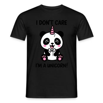 Panda Einhorn Ist mir egal, ich bin ein Einhorn - Männer T-Shirt - Schwarz - Vorne - AI Model Male 178 light (178cm)