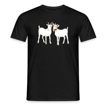 2 lustige Ziegen, super Geschenk fuer Ziegen Fans - Männer T-Shirt - Schwarz - Vorne - AI Model Male 178 light (178cm)