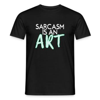 sarcasm - Men's T-Shirt - black - Front - AI Model Male 178 light (178cm)