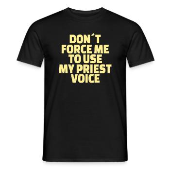 Christianity: Priest Voice - Men's T-Shirt - black - Front - AI Model Male 178 light (178cm)