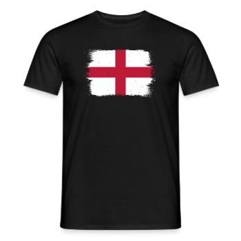 England Flag Vintage English Flag Used Look - Men's T-Shirt - black - Front - AI Model Male 178 light (178cm)