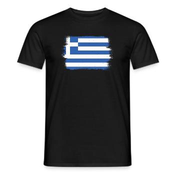 Griechenland Flagge Hellas Athen Griechische Fahne - Männer T-Shirt - Schwarz - Vorne - AI Model Male 178 light (178cm)