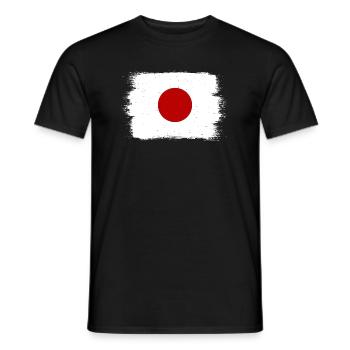Japan Flag Used Look Nihon Japanese Flag - Men's T-Shirt - black - Front - AI Model Male 178 light (178cm)