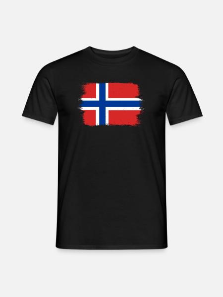 Norge flagg Skandinavia Norsk flagg - T-skjorte herre - svart