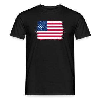USA Flagge Amerika Fahne Stars & Stripes Patriot - Männer T-Shirt - Schwarz - Vorne - AI Model Male 178 light (178cm)