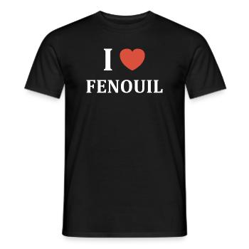 i love Fenouil - T-shirt homme - noir - Devant - AI Model Male 178 light (178cm)