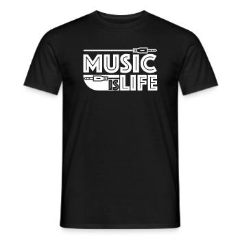 Music is Life, Guitar Cable Festival - T-shirt homme - noir - Devant - AI Model Male 178 light (178cm)