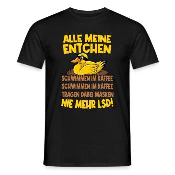 Alle meine Entchen schwimmen im Kaffee lustig - Männer T-Shirt - Schwarz - Vorne - AI Model Male 178 light (178cm)