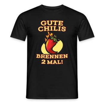 Gute Chilis brennen 2 mal! Chili Habanero Scoville - Männer T-Shirt - Schwarz - Vorne - AI Model Male 178 light (178cm)