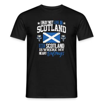 Drapeau de l’Écosse T-Shirt Mon cœur appartient écossais - T-shirt homme - noir - Devant - AI Model Male 178 light (178cm)