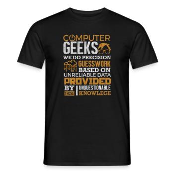 Computer Geek T-Shirt Wissenschaft Programmierer Nerd Geschenk - Männer T-Shirt - Schwarz - Vorne - AI Model Male 178 light (178cm)