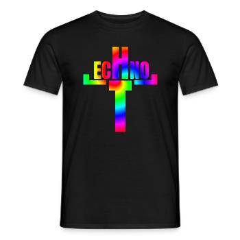 TECHNO - religion - T-shirt homme - noir - Devant - AI Model Male 178 light (178cm)