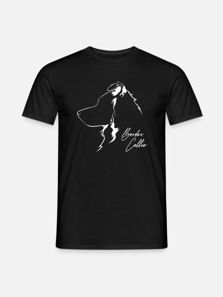 BORDER COLLIE Profil Hunde Hund Wilsigns - Männer T-Shirt - Schwarz