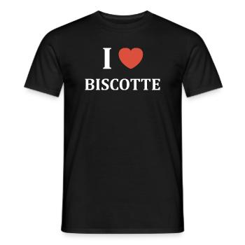 i love biscotte - T-shirt homme - noir - Devant - AI Model Male 178 light (178cm)