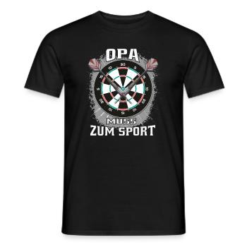 Dartshirt, Dart-Sport, Opa - Männer T-Shirt - Schwarz - Vorne - AI Model Male 178 light (178cm)