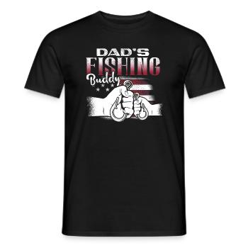 Fishing Angler Dad Son Dad's Fishing Buddy - Men's T-Shirt - black - Front - AI Model Male 178 light (178cm)