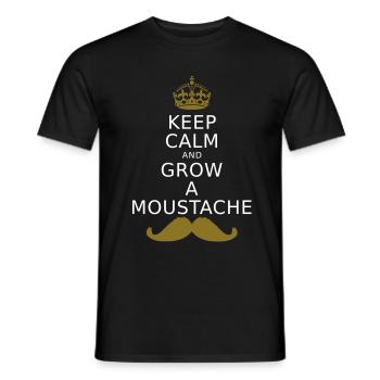 KEEP CALM AND GROW A MOUSTACHE - Men's T-Shirt - black - Front - AI Model Male 178 light (178cm)