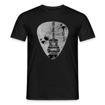 Guitar Pick, Gitarre Plektrum Saiten Musik - Männer T-Shirt - Schwarz - Vorne - AI Model Male 178 light (178cm)