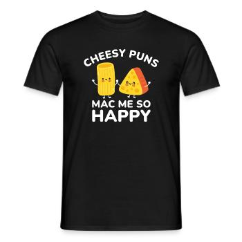 Cheesy Puns Mac Me Si Heureux - T-shirt homme - noir - Devant - AI Model Male 178 light (178cm)