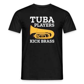 Tuba Players Kick Brass - Men's T-Shirt - black - Front - AI Model Male 178 light (178cm)