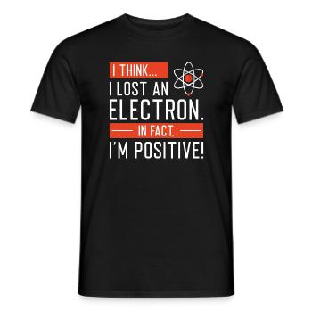Je pense que j’ai perdu un électron en fait je suis positif - T-shirt homme - noir - Devant - AI Model Male 178 light (178cm)