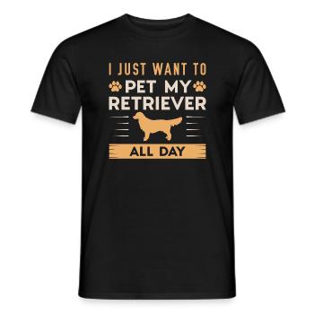 Ich möchte nur meinen Retriever den ganzen Tag streicheln - Männer T-Shirt - Schwarz - Vorne - AI Model Male 178 light (178cm)