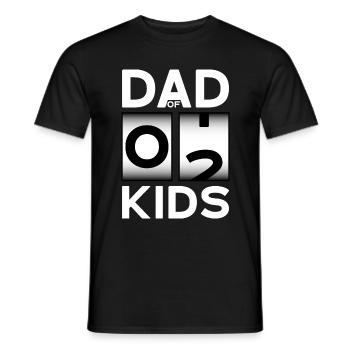 DAD OF 2 KIDS PAPA ZWEI KINDER VATERTAG - Männer T-Shirt - Schwarz - Vorne - AI Model Male 178 light (178cm)