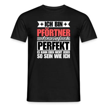 Perfekter Pförtner - Männer T-Shirt - Schwarz - Vorne - AI Model Male 178 light (178cm)
