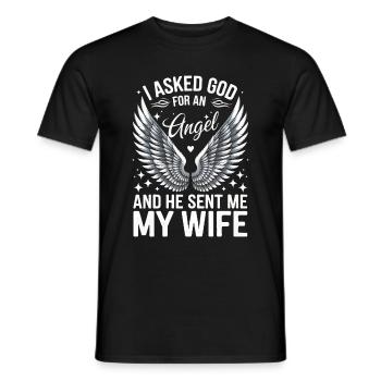 Femme Épouse Partenaire Famille Marié - T-shirt homme - noir - Devant - AI Model Male 178 light (178cm)