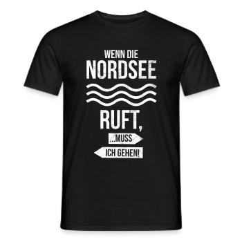 Wenn die Nordsee ruft, ... muss ich gehen! Norden - Männer T-Shirt - Schwarz - Vorne - AI Model Male 178 light (178cm)
