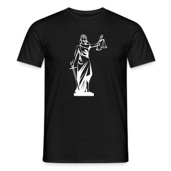 JUSTITIA - Lawyers T shirt / Bags - Men's T-Shirt - black - Front - AI Model Male 178 light (178cm)